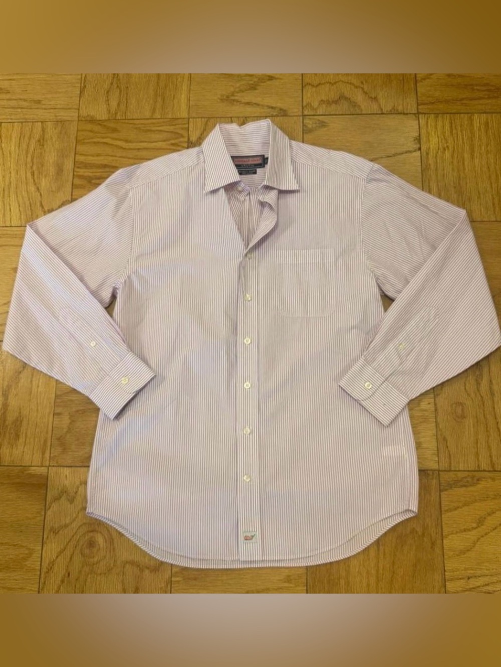 Vineyard Vines 100% Cotton Purple and White Striped Murphy Shirt